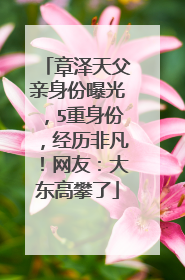 章泽天父亲身份曝光，5重身份，经历非凡！网友：大东高攀了