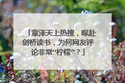 章泽天上热搜,曝赴剑桥读书,为何网友评论非常“柠檬”?