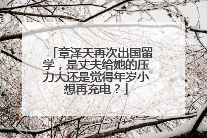 章泽天再次出国留学，是丈夫给她的压力大还是觉得年岁小想再充电？