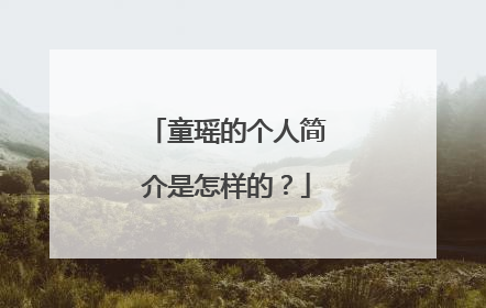 童瑶的个人简介是怎样的?