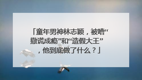童年男神林志颖,被嘈“撒谎成瘾”和“造假大王”,他到底做了什么?