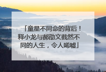 童星不同命的背后!释小龙与郝劭文截然不同的人生,令人唏嘘