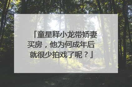 童星释小龙带娇妻买房,他为何成年后就很少拍戏了呢?