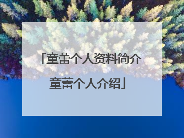 童蕾个人资料简介 童蕾个人介绍