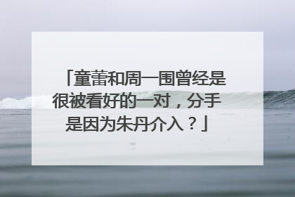 童蕾和周一围曾经是很被看好的一对,分手是因为朱丹介入?