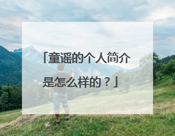 童谣的个人简介是怎么样的？