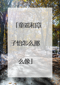 童谣和章子怡怎么那么像