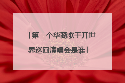 第一个华裔歌手开世界巡回演唱会是谁