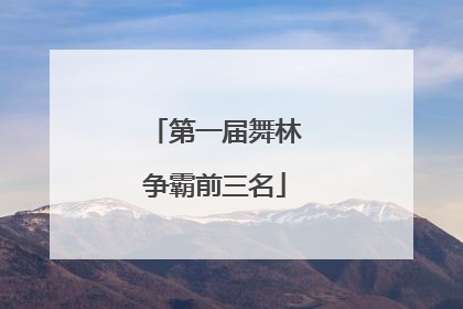 第一届舞林争霸前三名