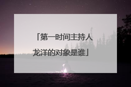 第一时间主持人龙洋的对象是谁