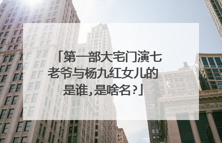第一部大宅门演七老爷与杨九红女儿的是谁,是啥名?