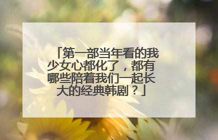 第一部当年看的我少女心都化了,都有哪些陪着我们一起长大的经典韩剧?