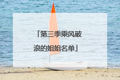第三季乘风破浪的姐姐名单
