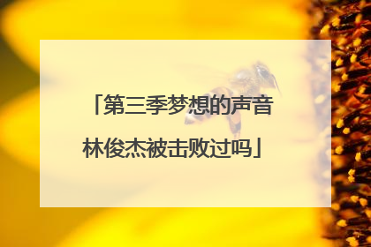 第三季梦想的声音林俊杰被击败过吗
