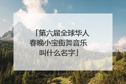 第六届全球华人春晚小宝街舞音乐叫什么名字