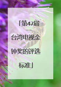 第47届台湾电视金钟奖的评选标准