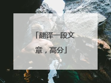 翻译一段文章，高分