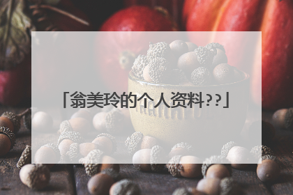 翁美玲的个人资料??