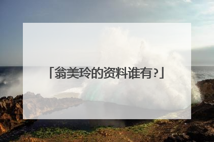 翁美玲的资料谁有?
