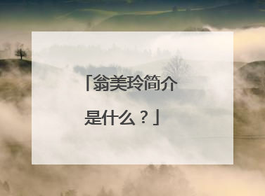 翁美玲简介是什么？