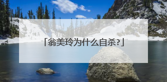 翁美玲为什么自杀?