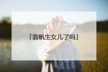 翁帆生女儿了吗