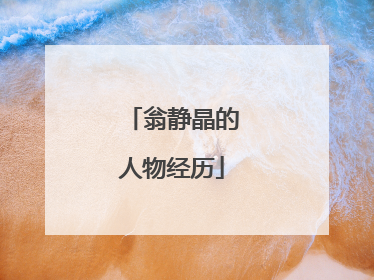 翁静晶的人物经历