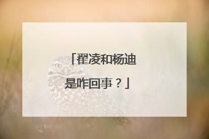 翟凌和杨迪是咋回事？
