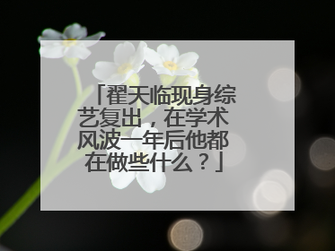 翟天临现身综艺复出,在学术风波一年后他都在做些什么?