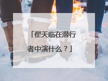 翟天临在潜行者中演什么?