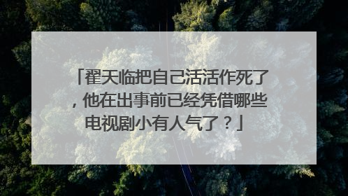 翟天临把自己活活作死了，他在出事前已经凭借哪些电视剧小有人气了？