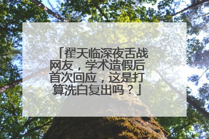翟天临深夜舌战网友,学术造假后首次回应,这是打算洗白复出吗?