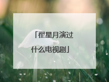 翟星月演过什么电视剧