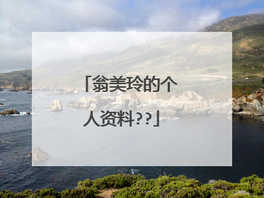 翁美玲的个人资料??