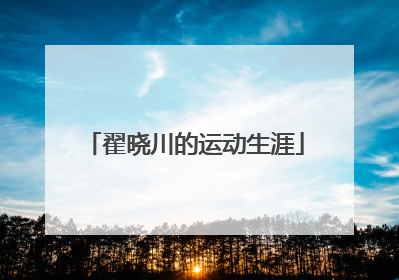 翟晓川的运动生涯