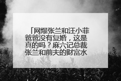 网爆张兰和汪小菲爸爸没有复婚，这是真的吗？麻六记总裁张兰和前夫的财富水平差距过大