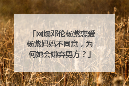 网爆邓伦杨紫恋爱杨紫妈妈不同意，为何她会嫌弃男方？