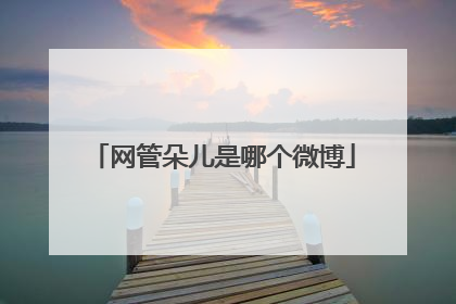 网管朵儿是哪个微博
