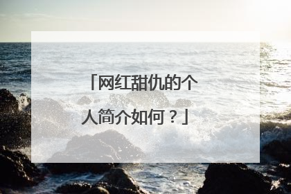 网红甜仇的个人简介如何?