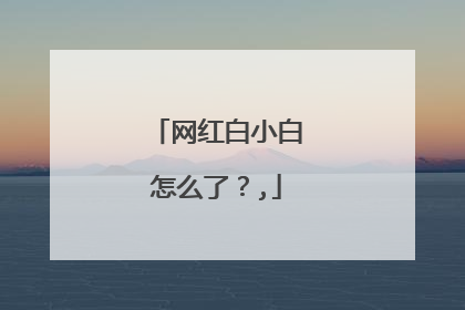 网红白小白怎么了?,
