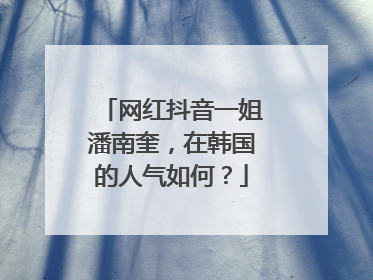 网红抖音一姐潘南奎,在韩国的人气如何?