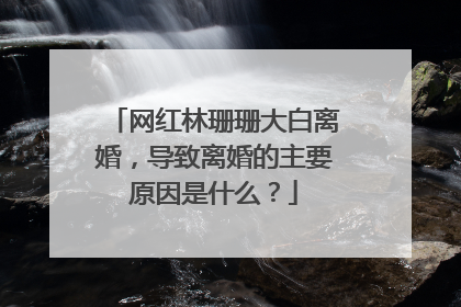 网红林珊珊大白离婚,导致离婚的主要原因是什么?