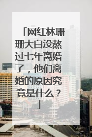 网红林珊珊大白没熬过七年离婚了，他们离婚的原因究竟是什么？