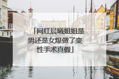 网红晨曦姐姐是男还是女爆做了变性手术真假