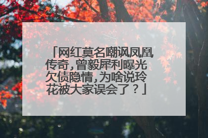 网红莫名嘲讽凤凰传奇,曾毅犀利曝光欠债隐情,为啥说玲花被大家误会了?