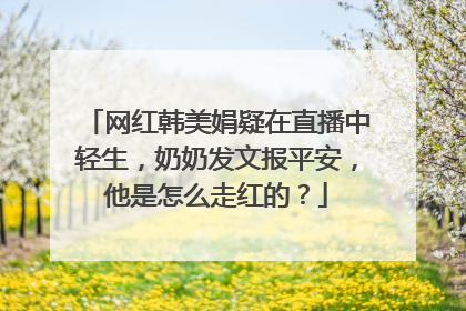 网红韩美娟疑在直播中轻生,奶奶发文报平安,他是怎么走红的?