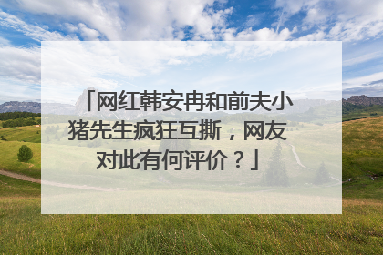网红韩安冉和前夫小猪先生疯狂互撕,网友对此有何评价?
