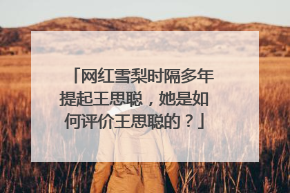 网红雪梨时隔多年提起王思聪，她是如何评价王思聪的？