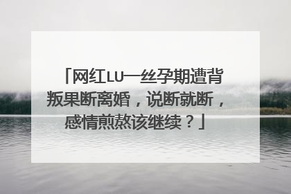网红LU一丝孕期遭背叛果断离婚,说断就断,感情煎熬该继续?
