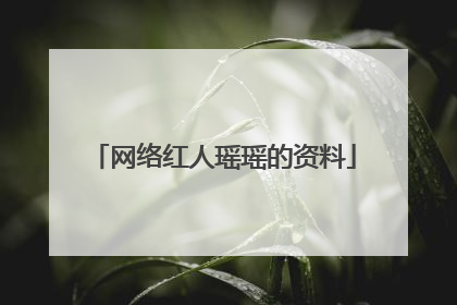 网络红人瑶瑶的资料